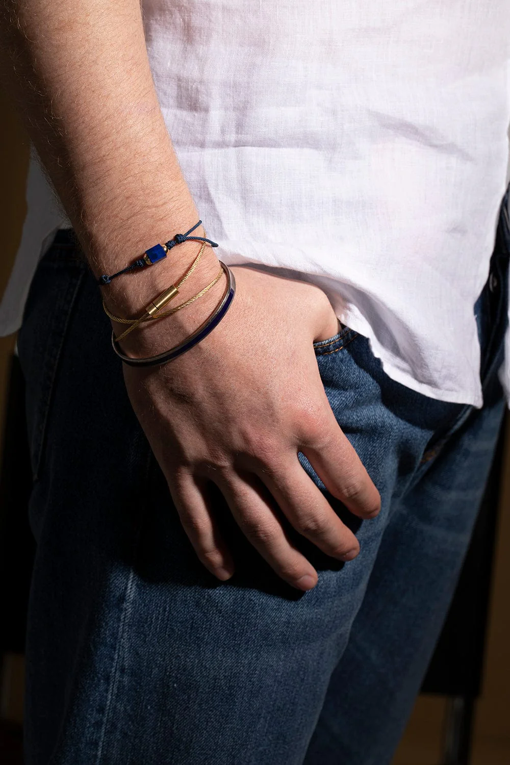 15g Polished Yellow Gold Double Cable Bracelet - Image 3