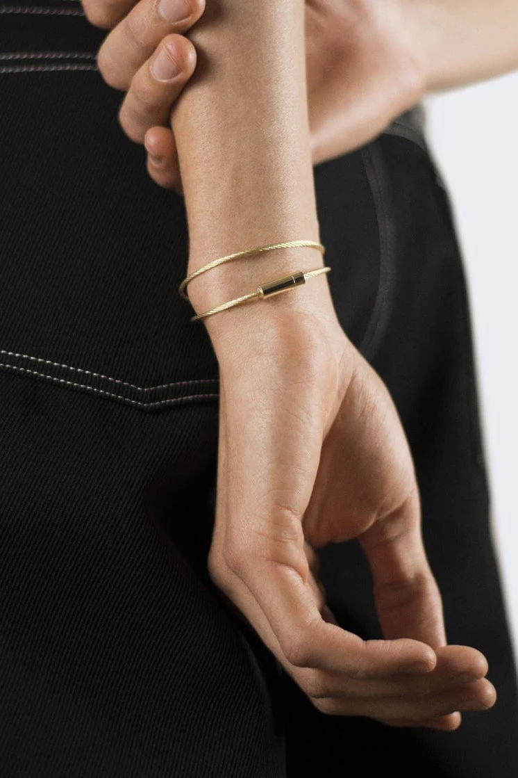15g Polished Yellow Gold Double Cable Bracelet - Image 4
