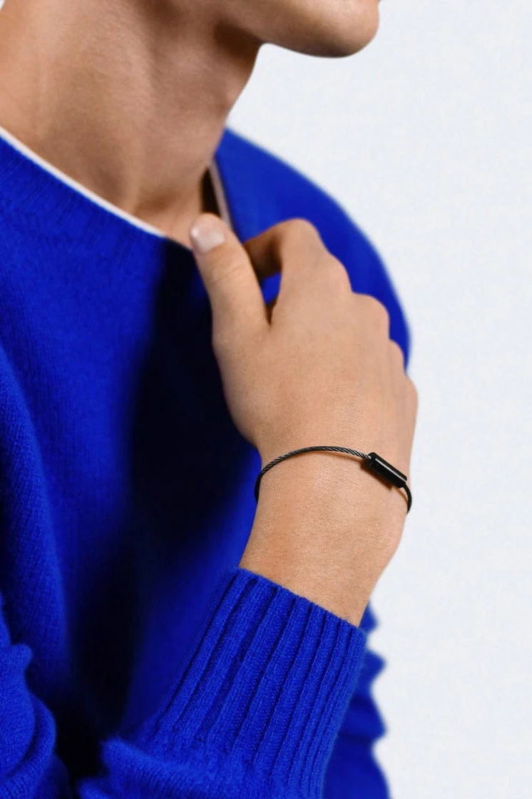 5g Brushed Black Ceramic Cable Bracelet - Image 2