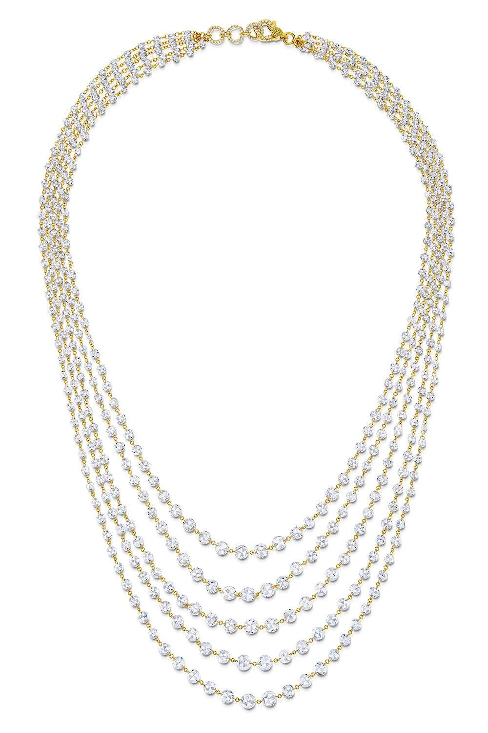 Diamond Five Strand Ethereal Layered Necklace