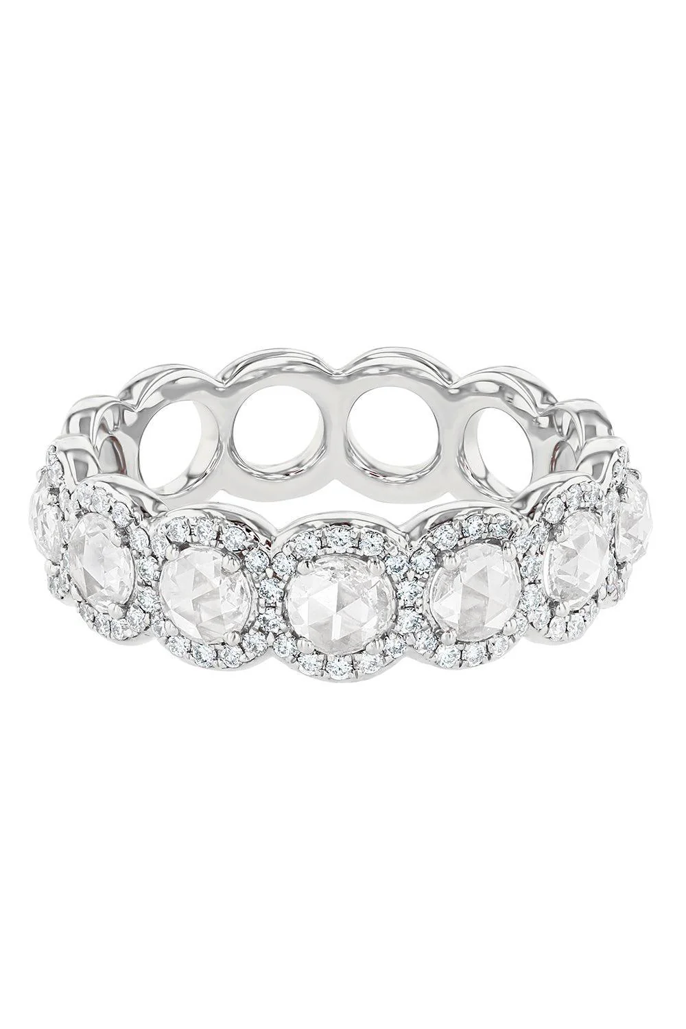 Diamond Half Eternity Scallop Ring