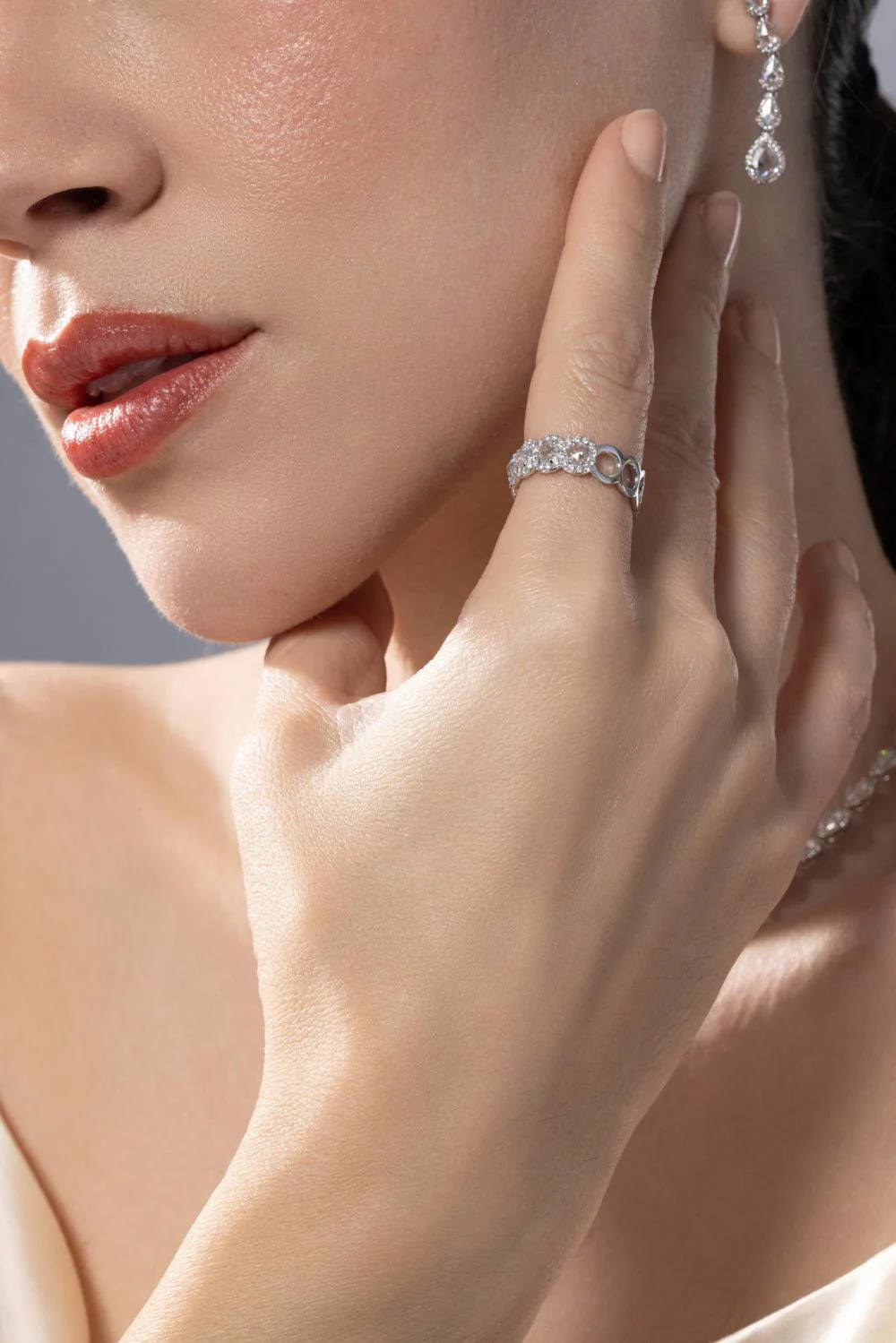 Diamond Half Eternity Scallop Ring - Image 3