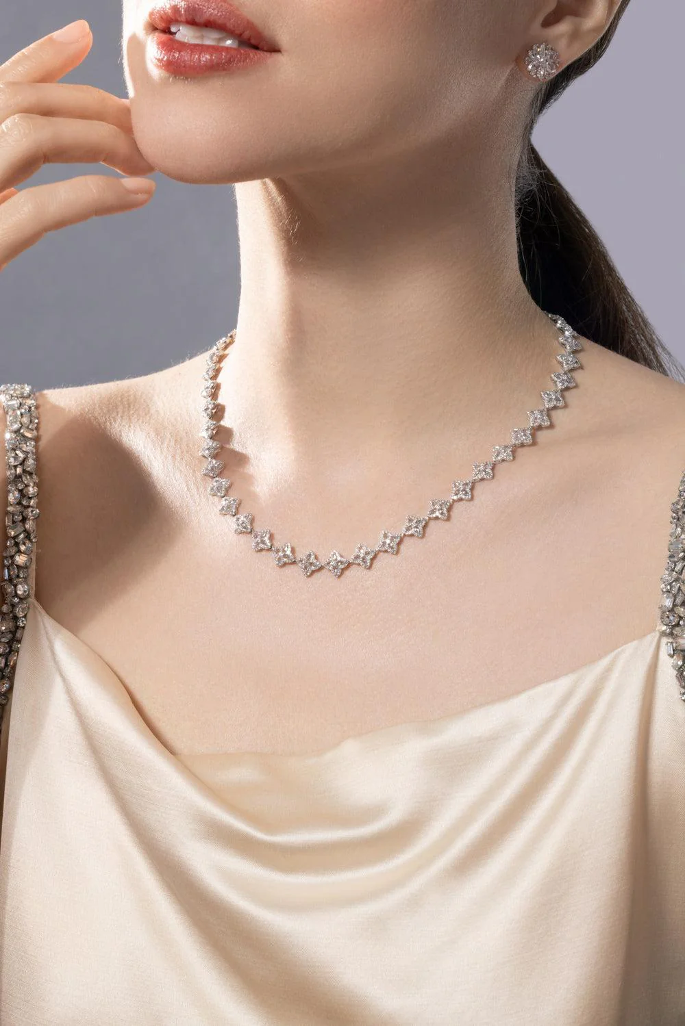Diamond Pear Blossom Riviera Necklace - Image 2