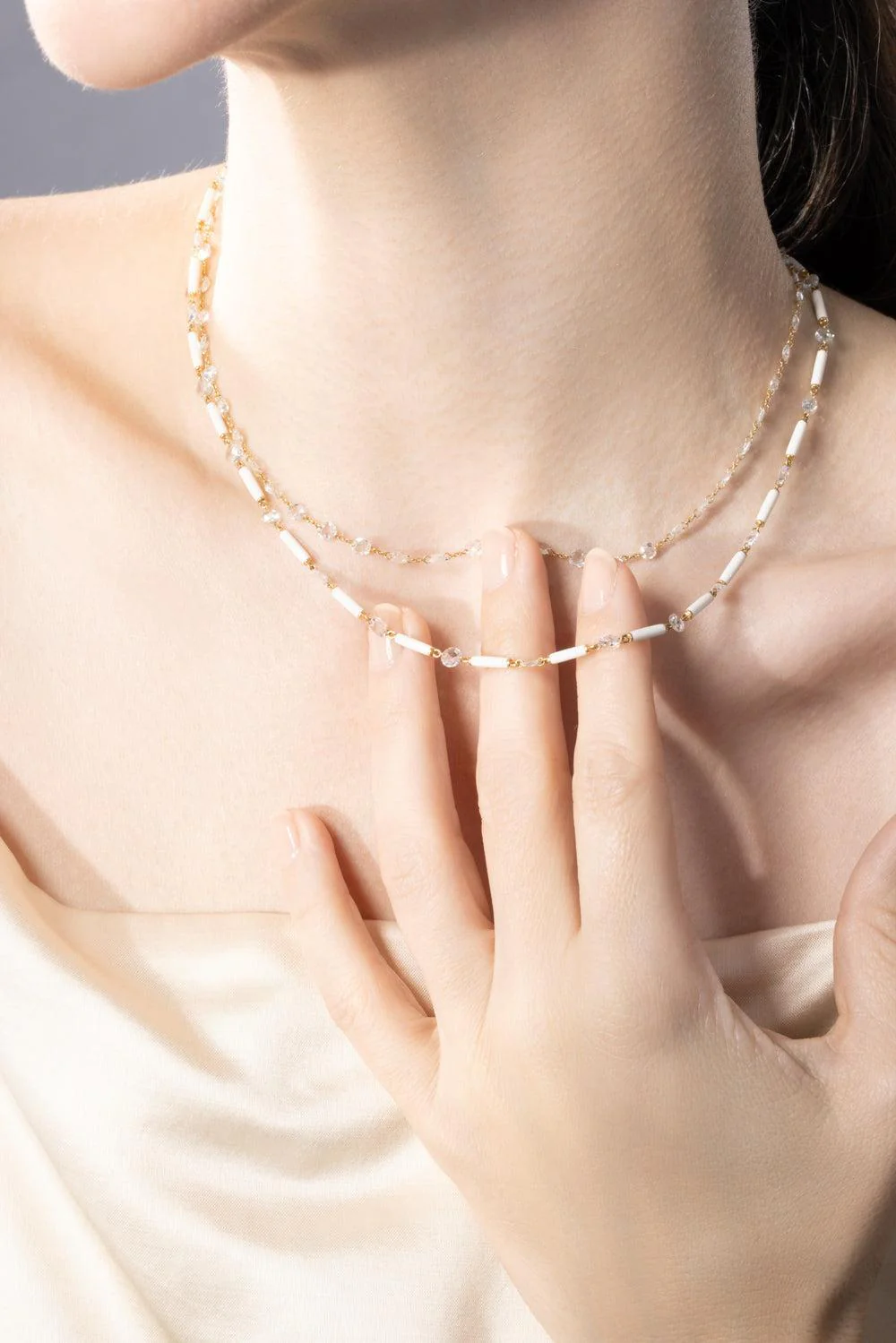 Diamond Rose Cut Ethereal Chain Necklace - Image 3