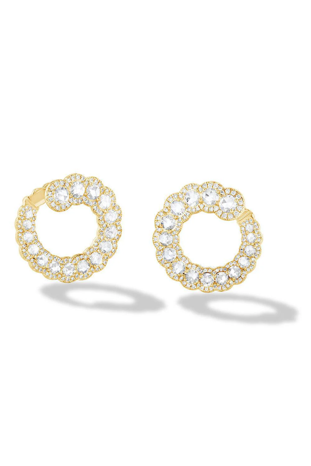 Diamond Scallop Hoop Earrings