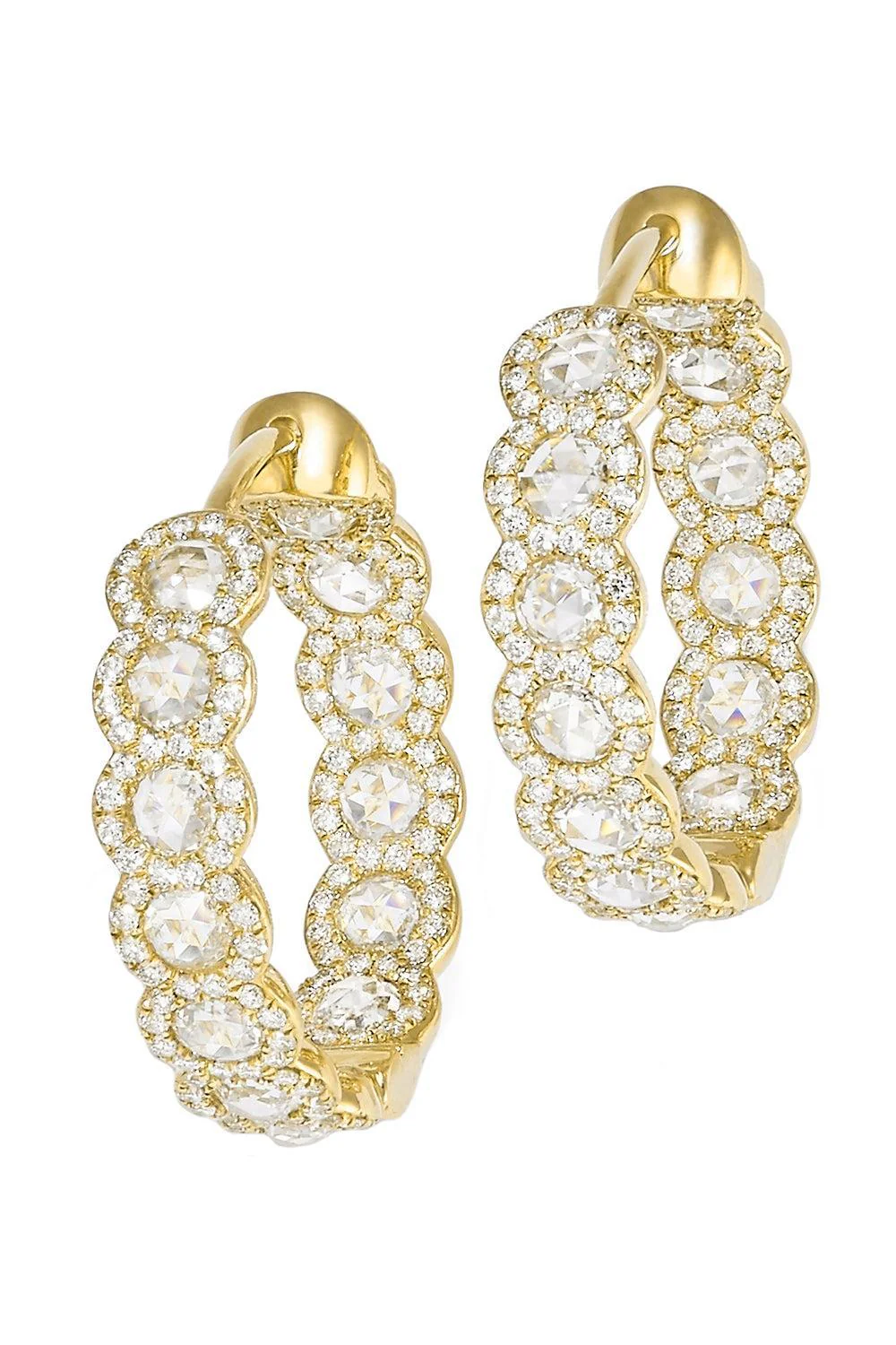Diamond Scallop Mini Hoop Earrings