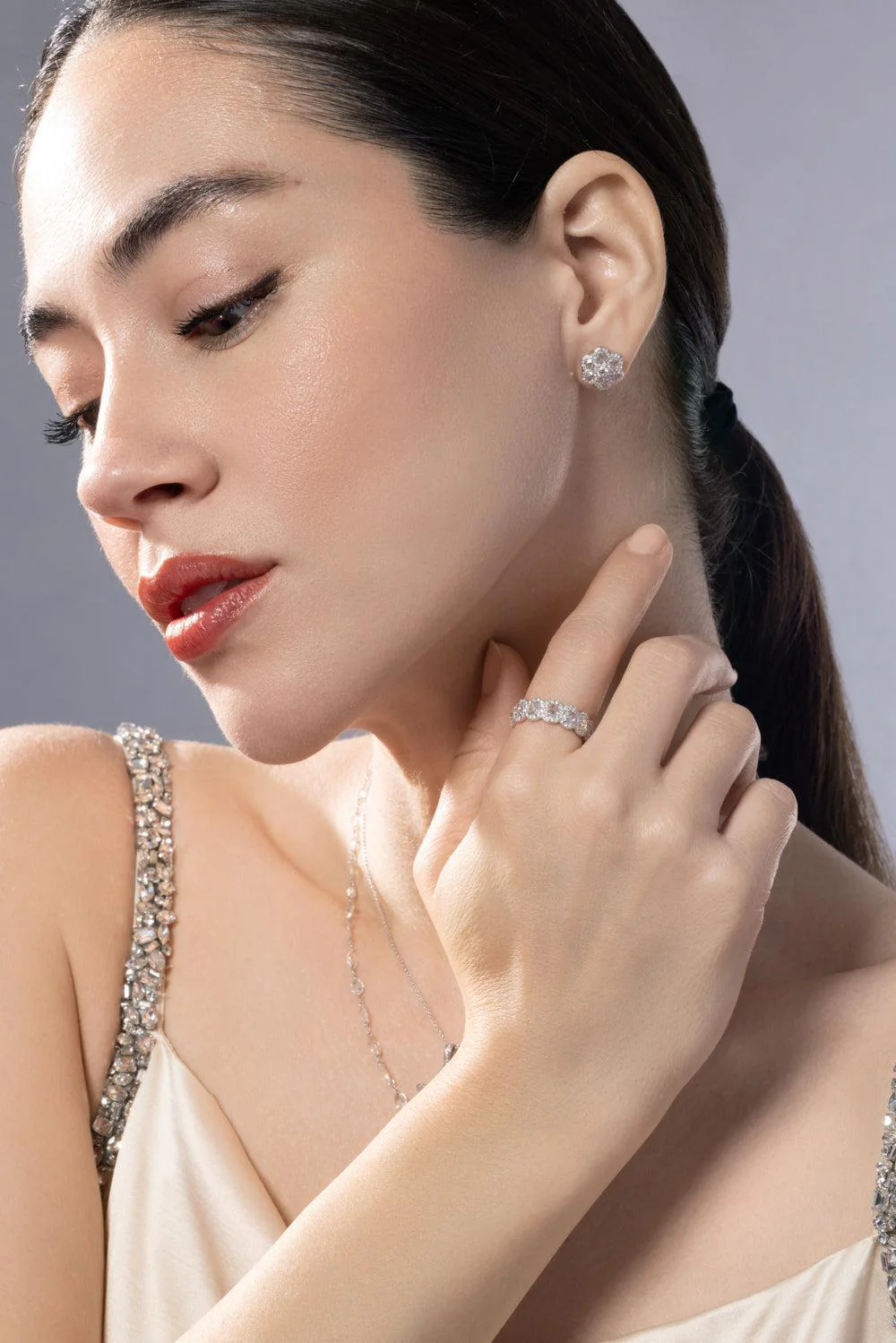 Floral Stud Earrings - Image 3