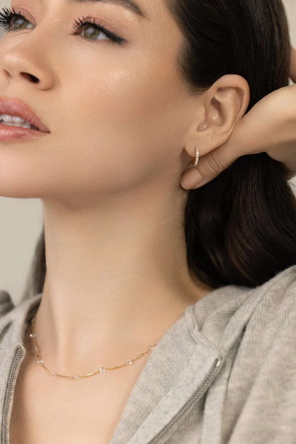 Linear Huggie Earrings - Image 2