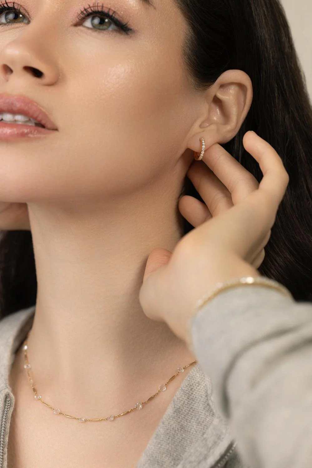 Linear Huggie Earrings - Image 3