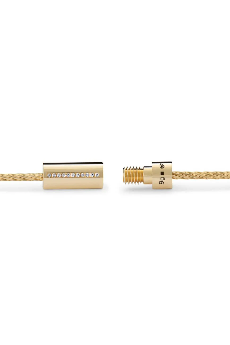 9g Polished Yellow Gold Diamond Cable Bracelet - Image 3