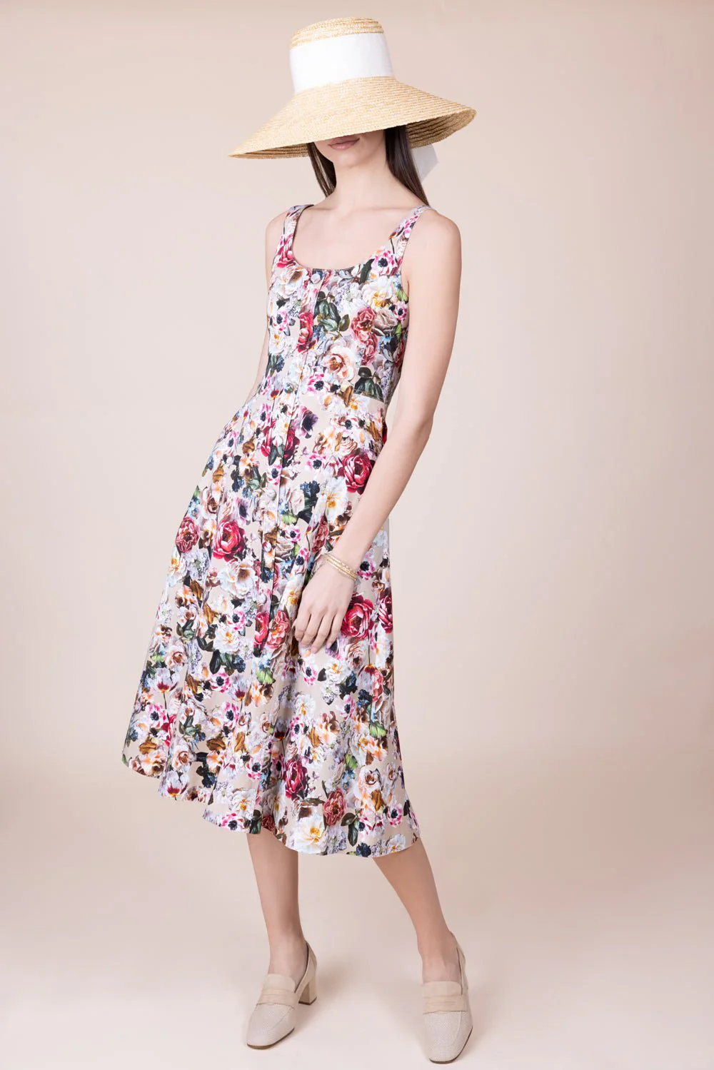 Amelia Dress - Khaki Floral - Image 3