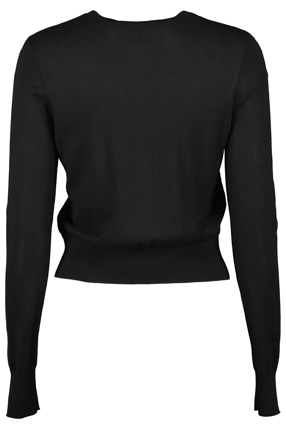LONG SLEEVE BUTTON CARDIGAN - BLACK - Image 5