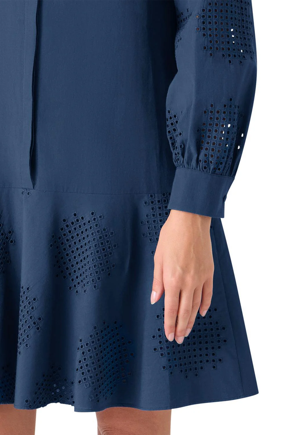 Long Sleeve Embroidered Short Dress - Image 3