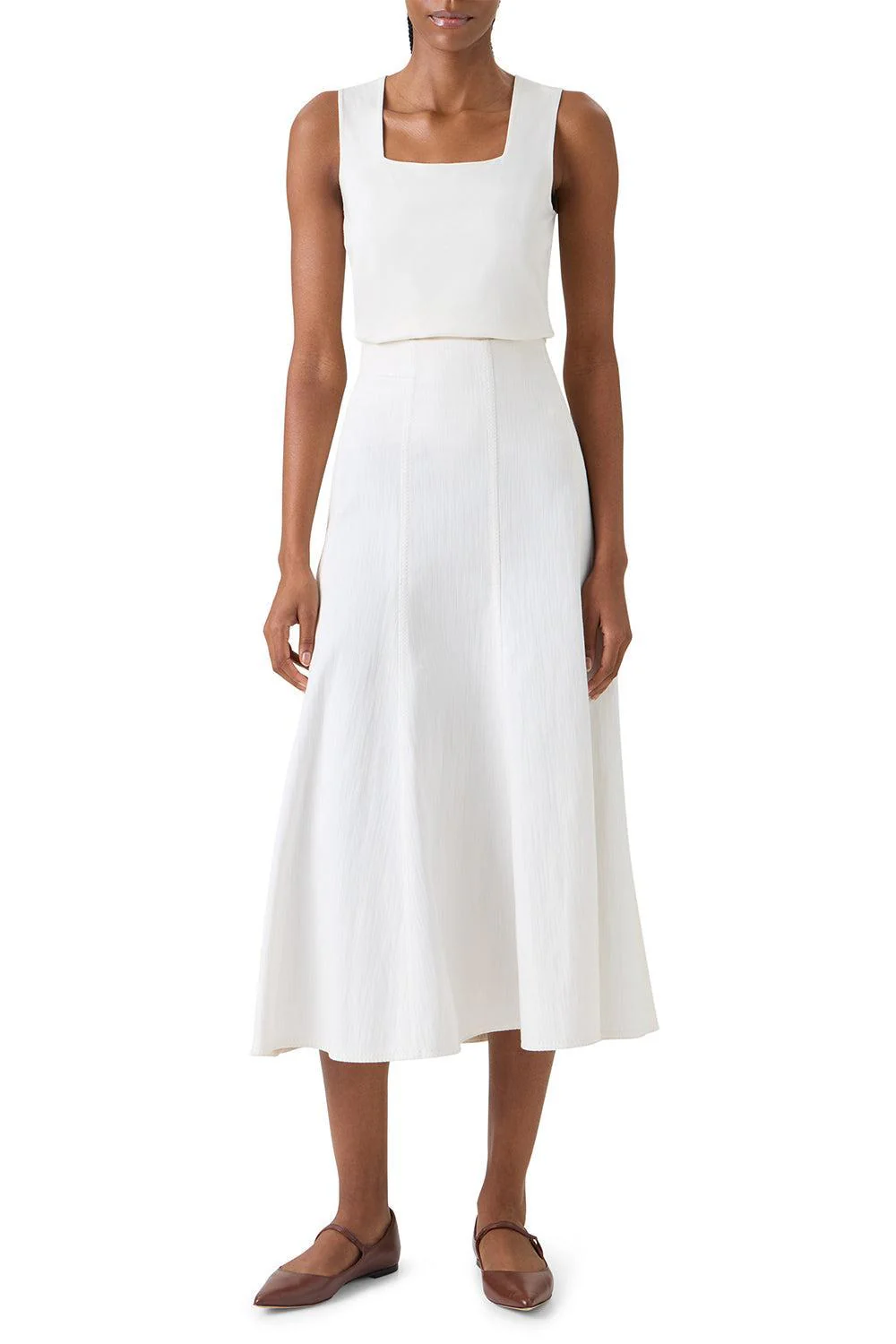 Pleated Flare Midi Skirt - Image 2