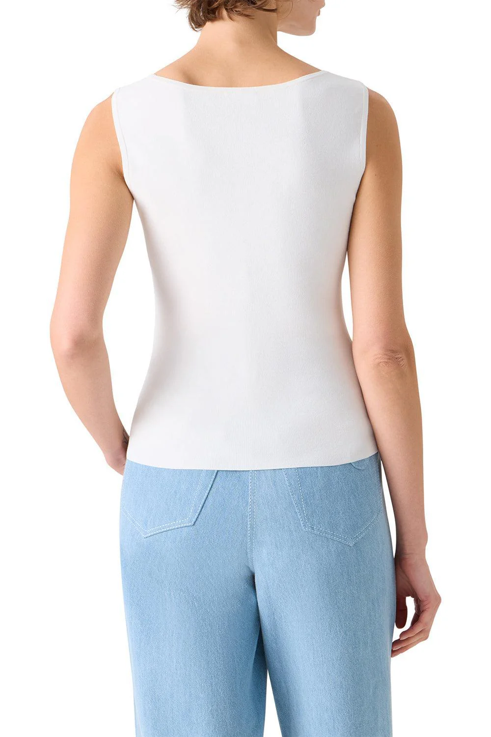 Scoop Neck Tank - Cream - Image 4