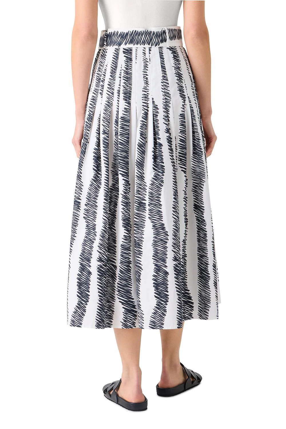 Scribble Pleated Midi Skirt - Image 4