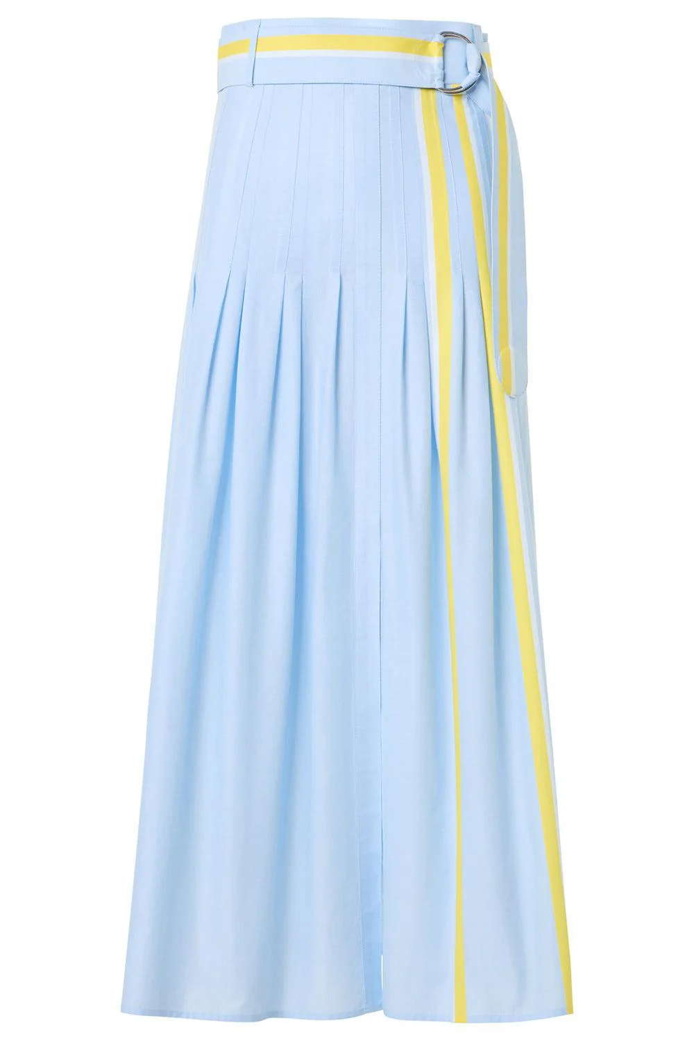 Stripe Pleated Midi Skirt