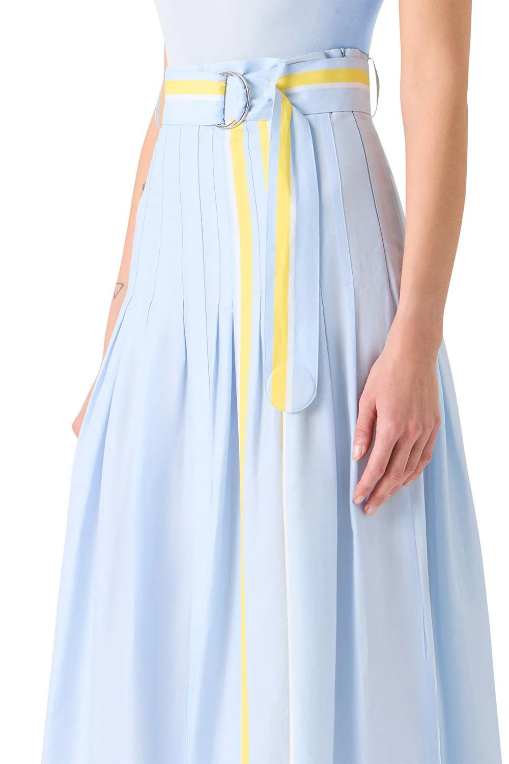 Stripe Pleated Midi Skirt - Image 4
