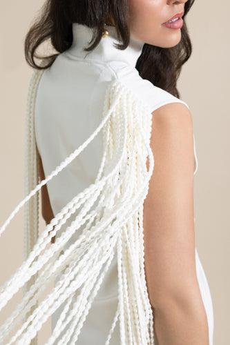 Beaded Fringe Mini Dress - Image 2