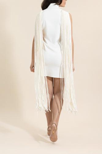 Beaded Fringe Mini Dress - Image 4