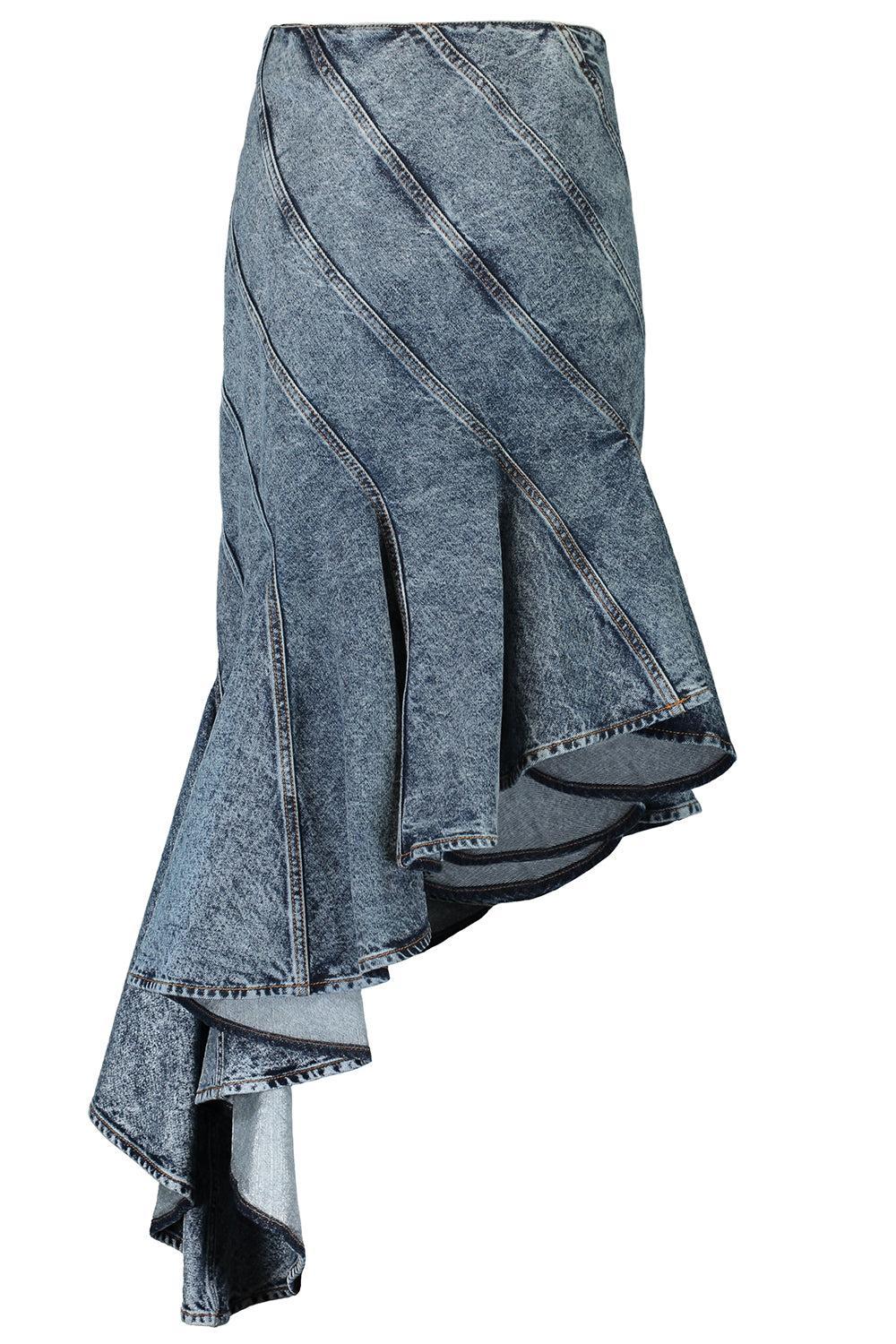 Denim Spiral Skirt - Image 5
