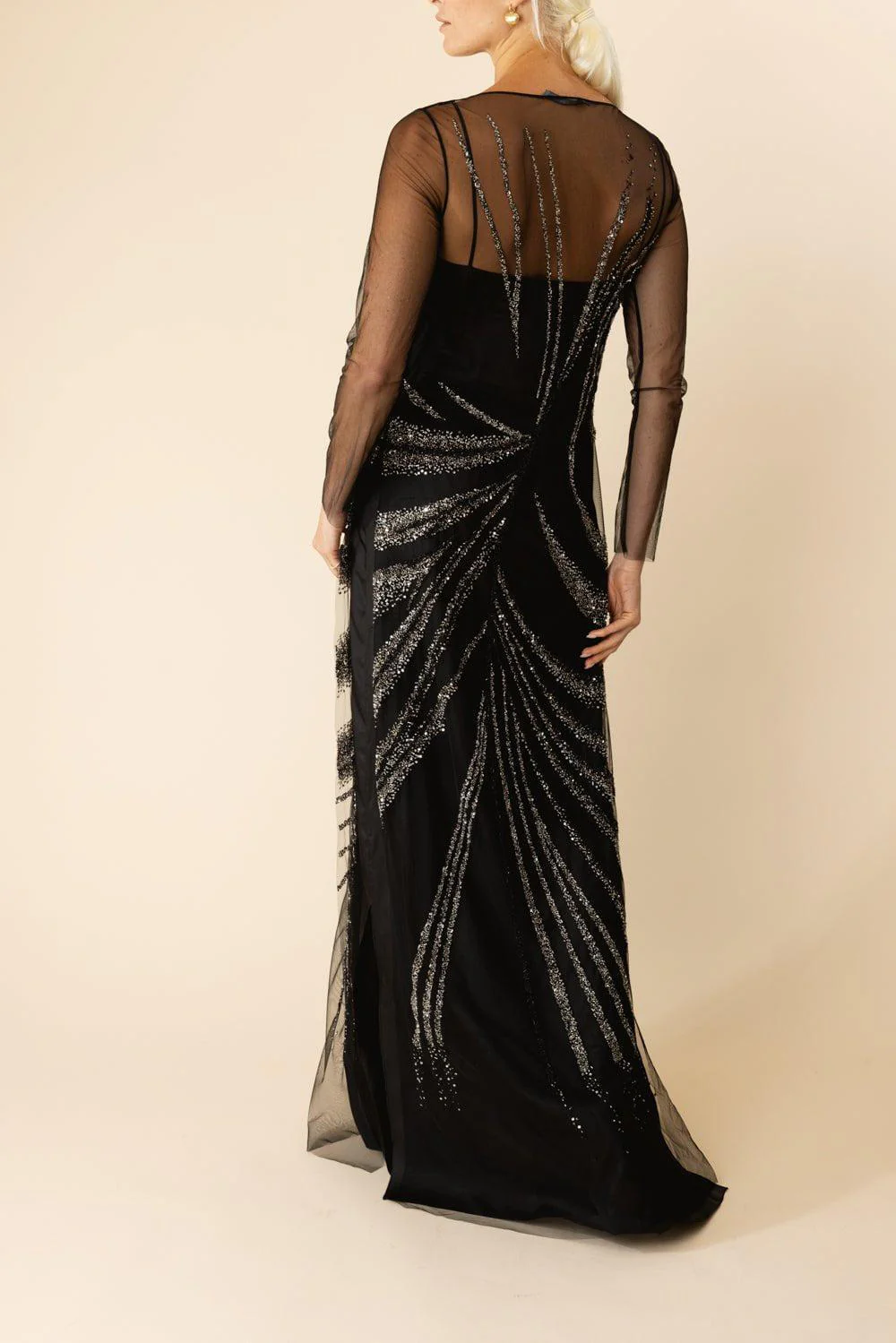 Long Sleeve Beaded Dress - Image 4