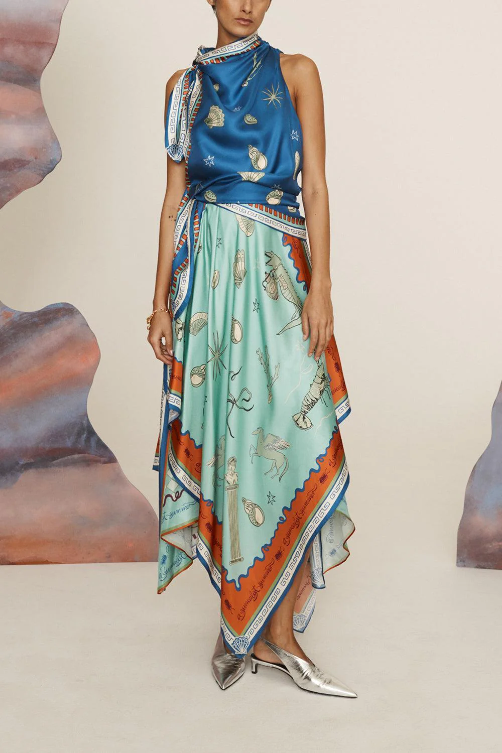 Surrealist Summer Scarf Dress - Image 2