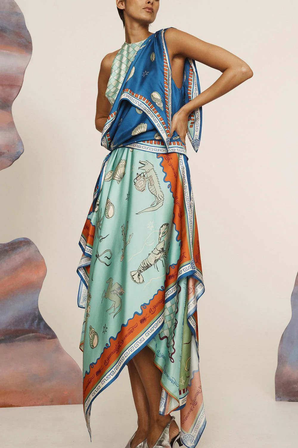Surrealist Summer Scarf Dress - Image 5
