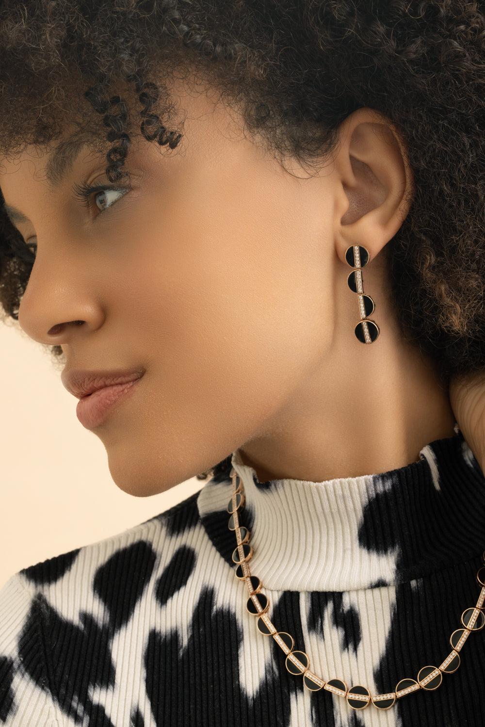 Diamond Enamel Elixer Long Earrings - Image 3