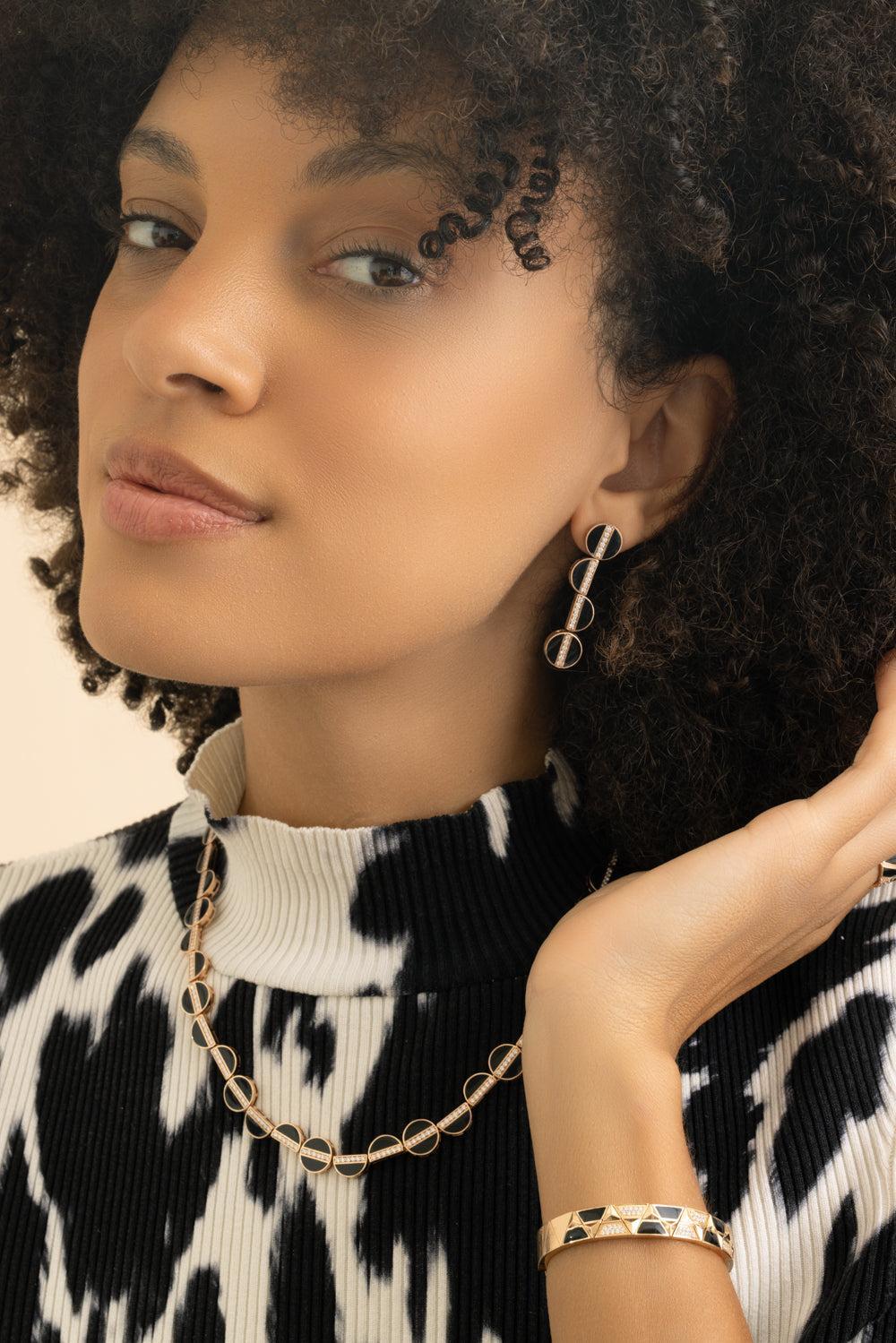 Diamond Enamel Elixer Long Earrings - Image 4