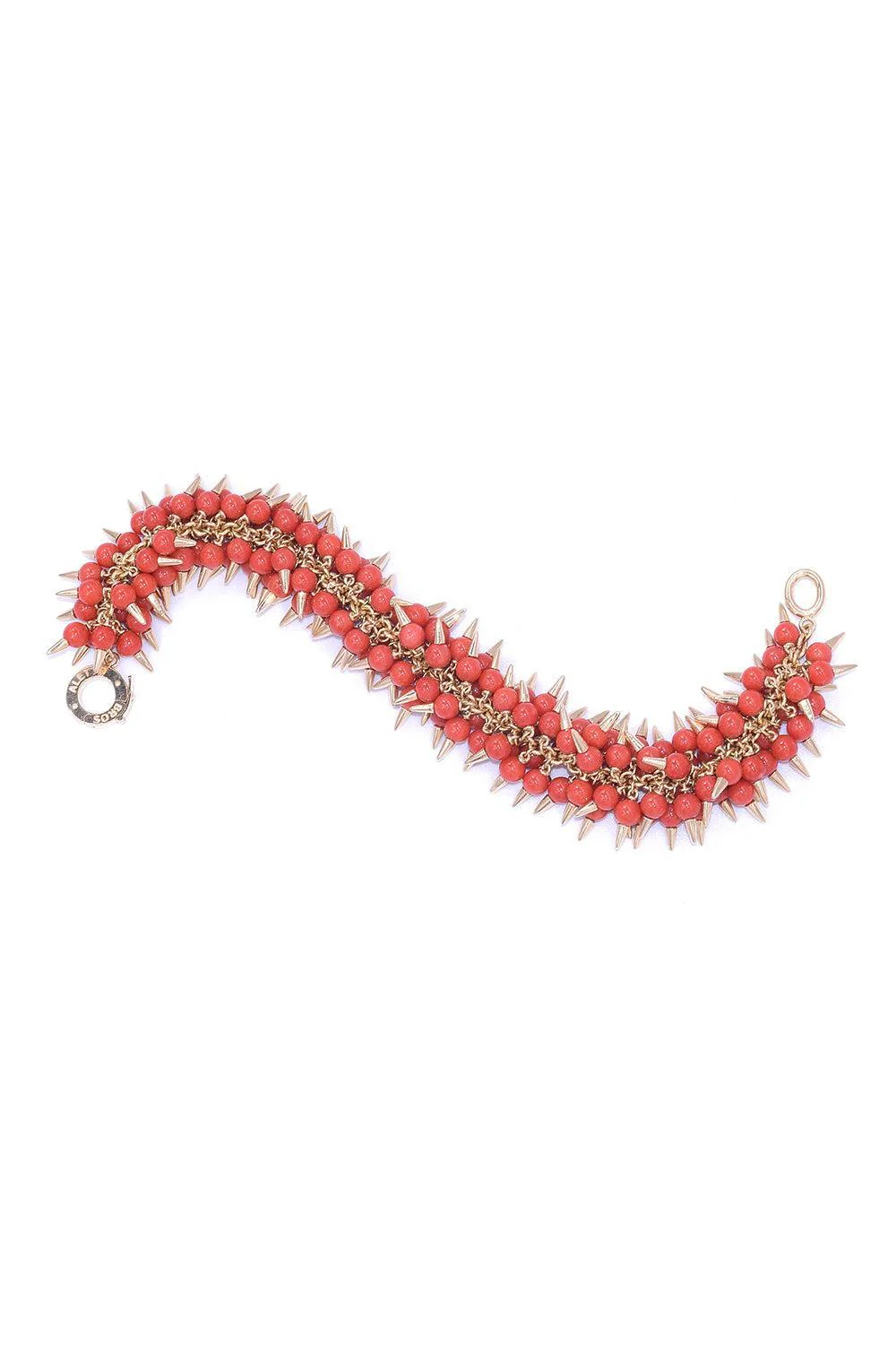 Coral Bead Spiked Muse Bracelet