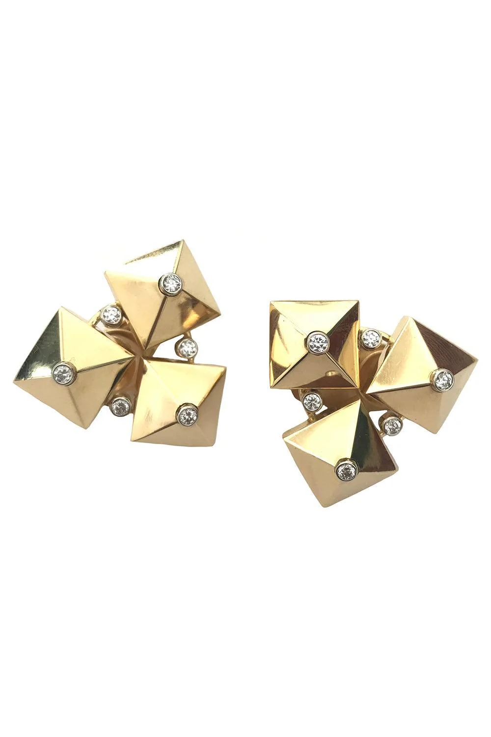 Diamond Accent Piramide Triple Earrings