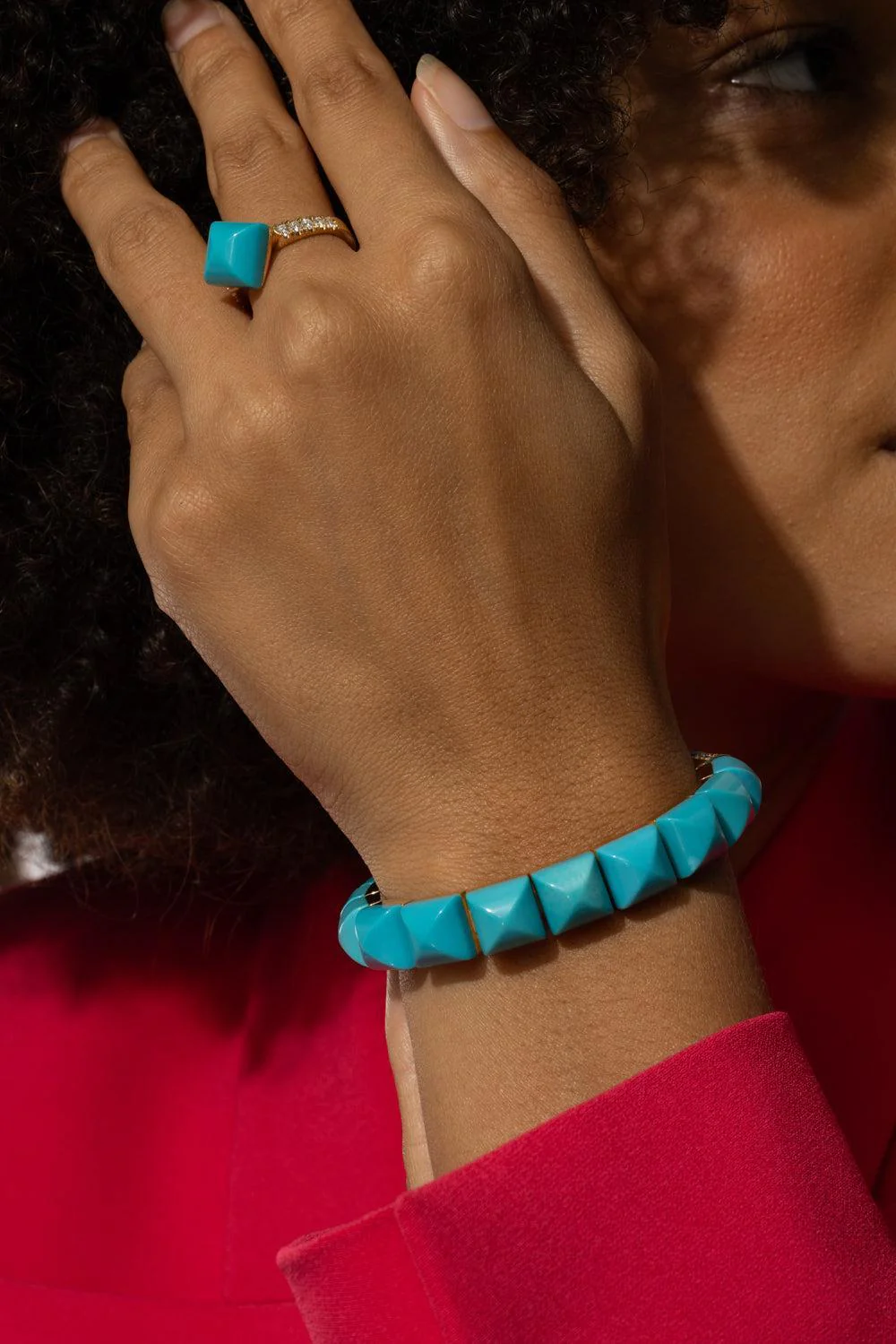Diamond Lock Piramide Turquoise Bracelet - Image 4
