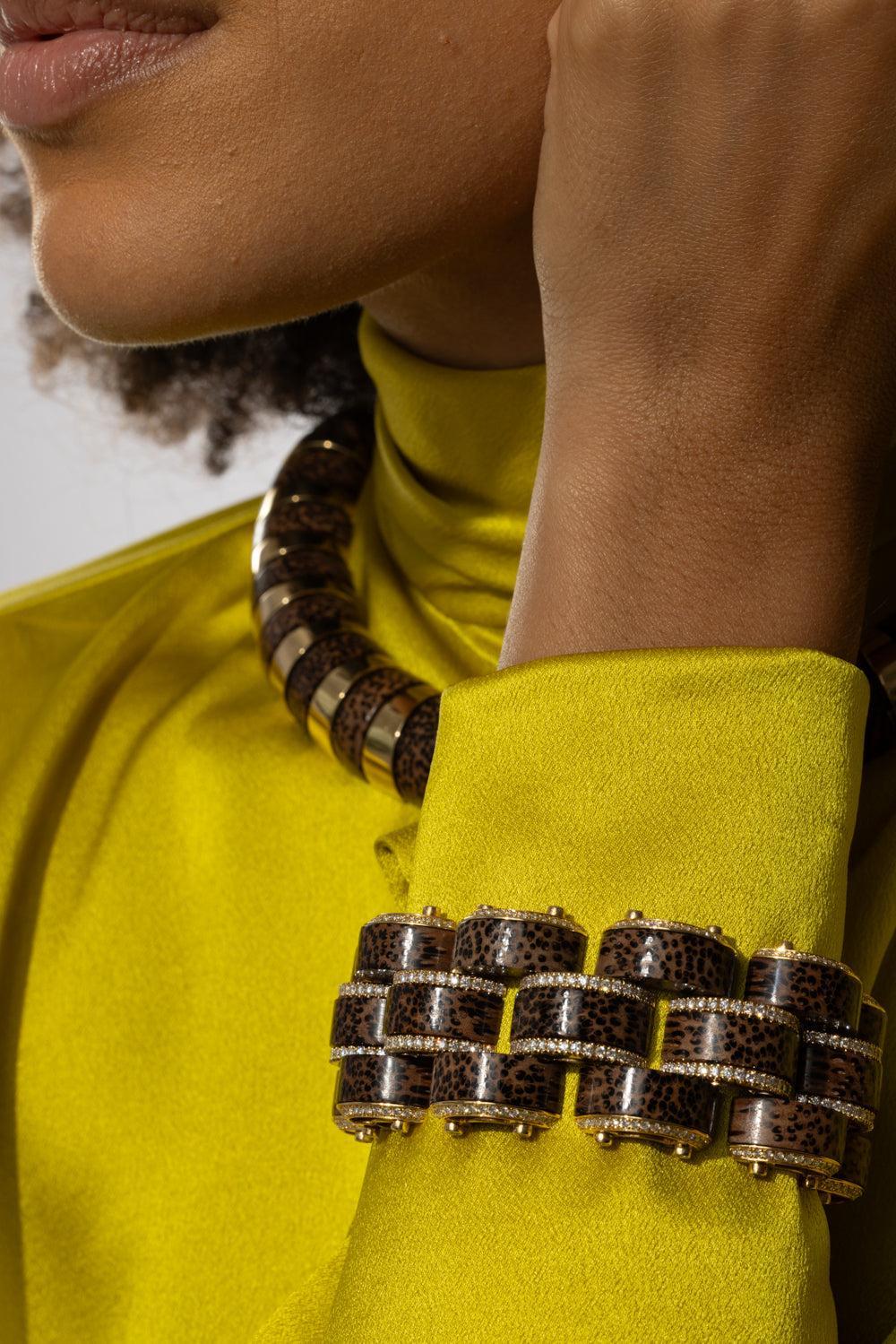 Leopard Palm Wood Selvaggia Bracelet - Image 3