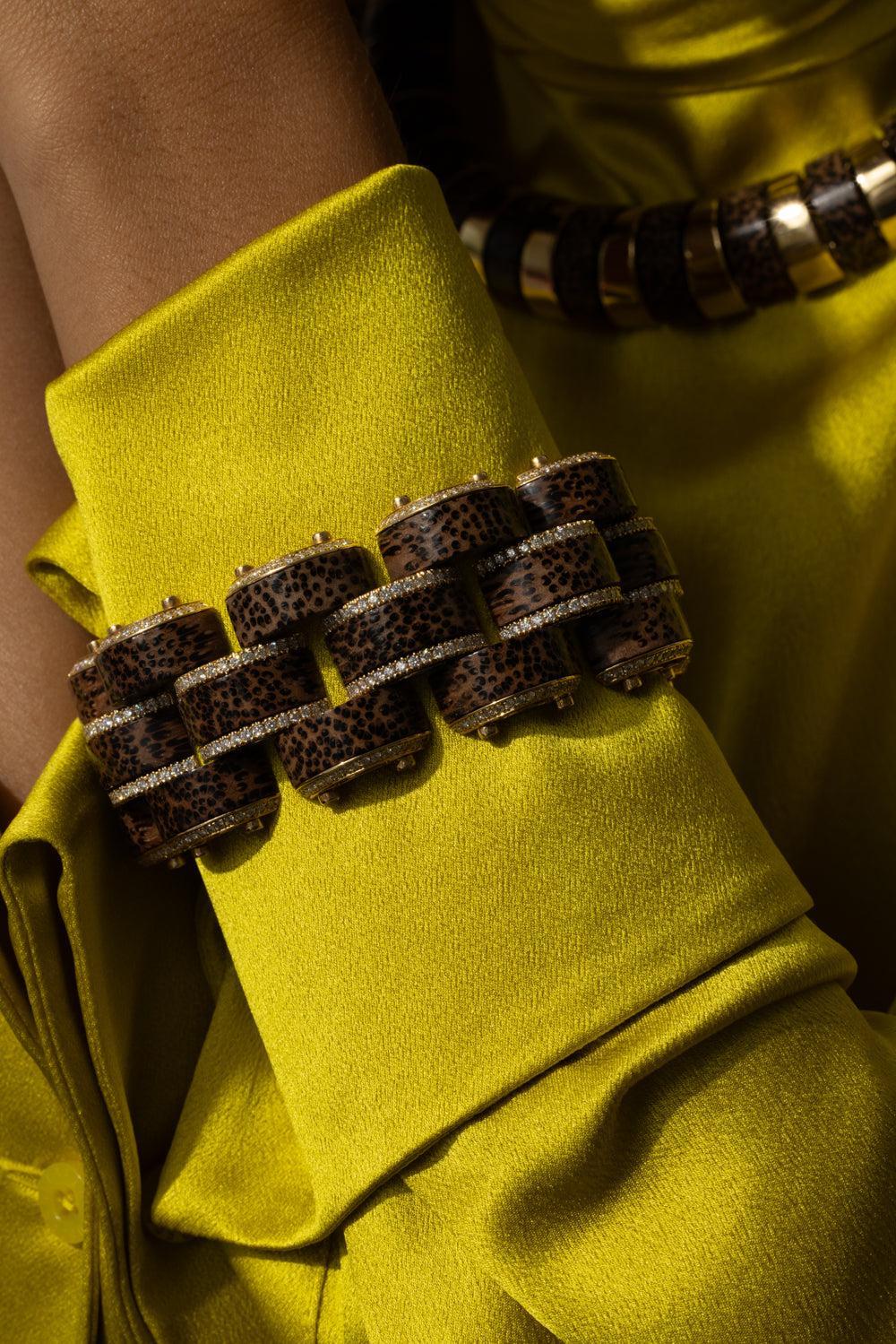 Leopard Palm Wood Selvaggia Bracelet - Image 5