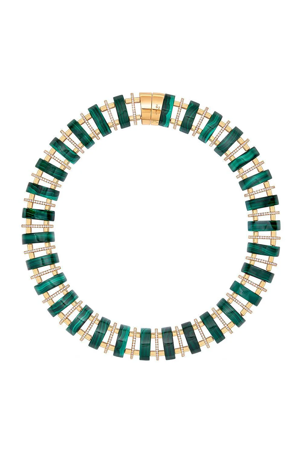 Malachite Diamond Gilded Rhythm Necklace