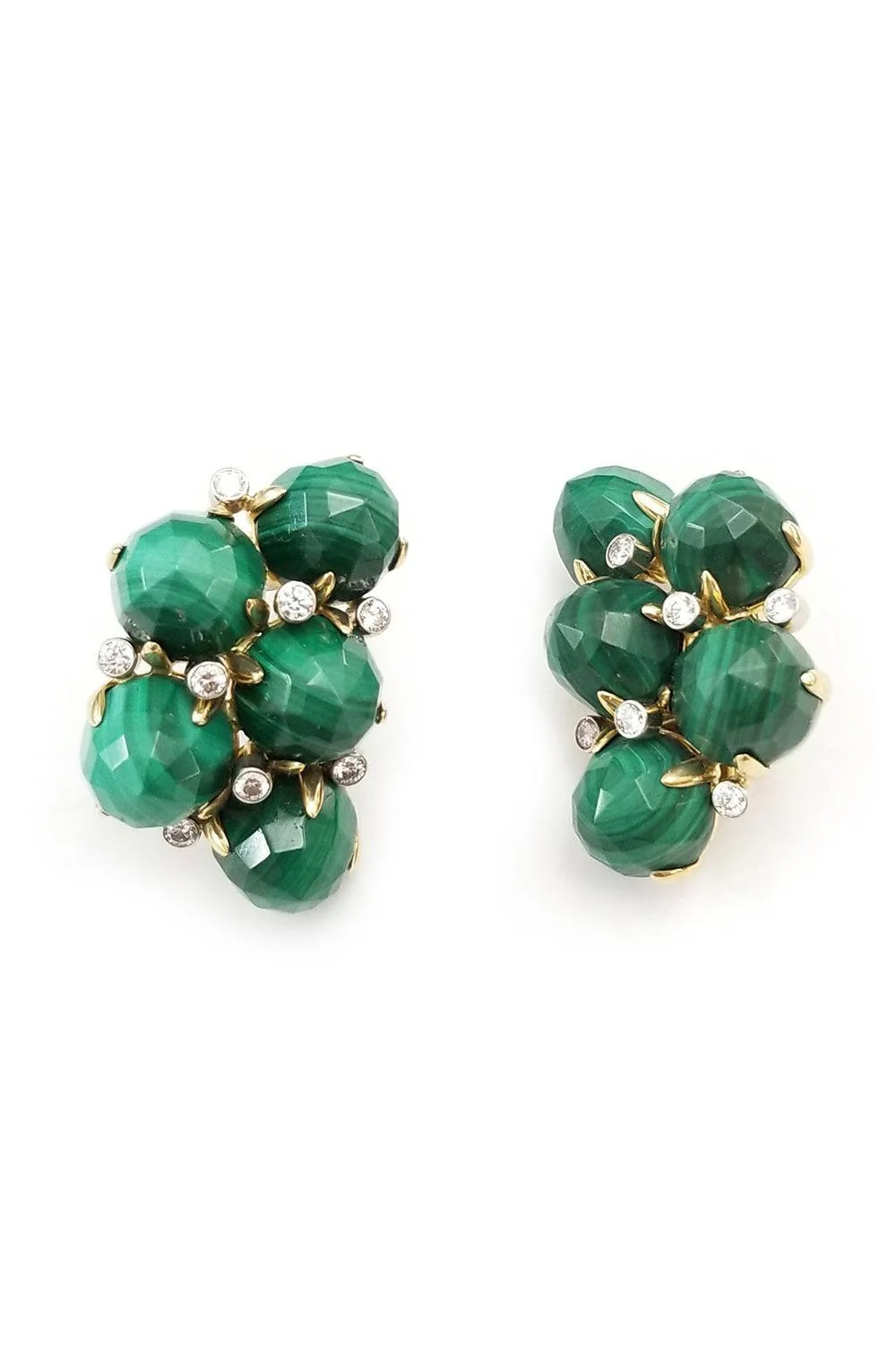 Malachite Diamond Orba Earrings