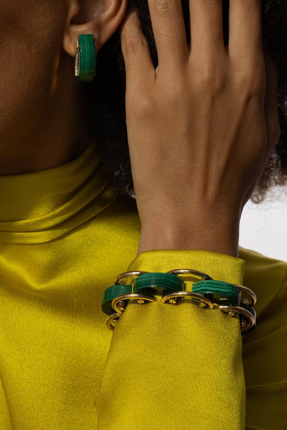 Malachite Luna Curve Bracelet - Image 2