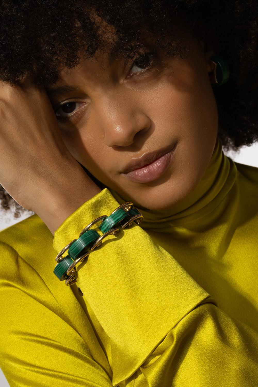 Malachite Luna Curve Bracelet - Image 3