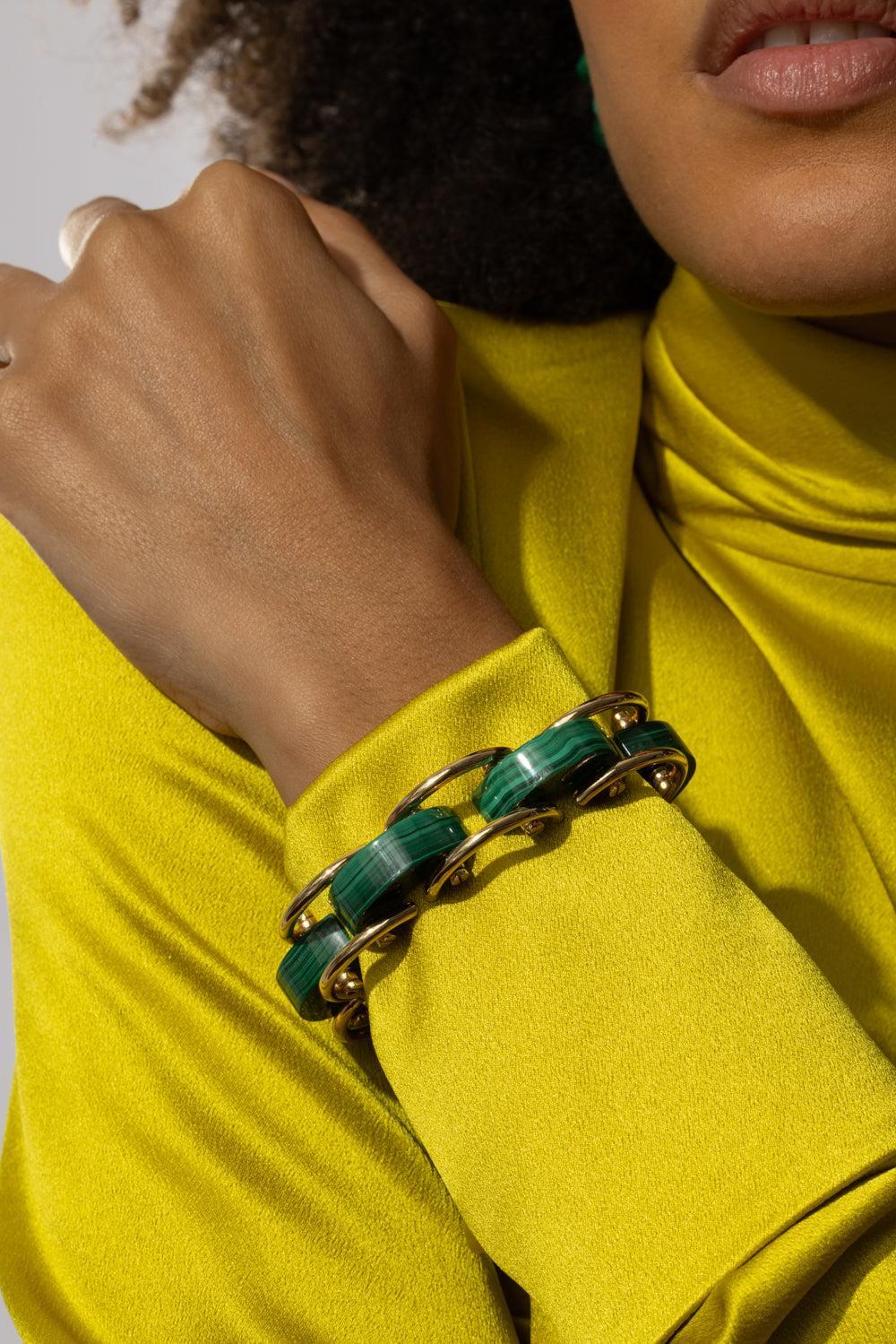 Malachite Luna Curve Bracelet - Image 4