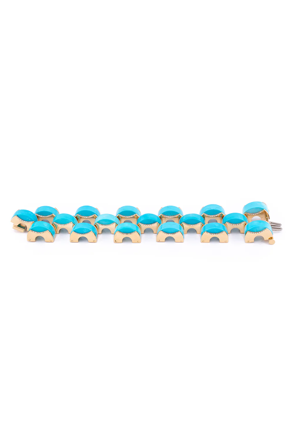 Sleeping Beauty Turquoise Archetti Diamond Edging Bracelet - Image 5
