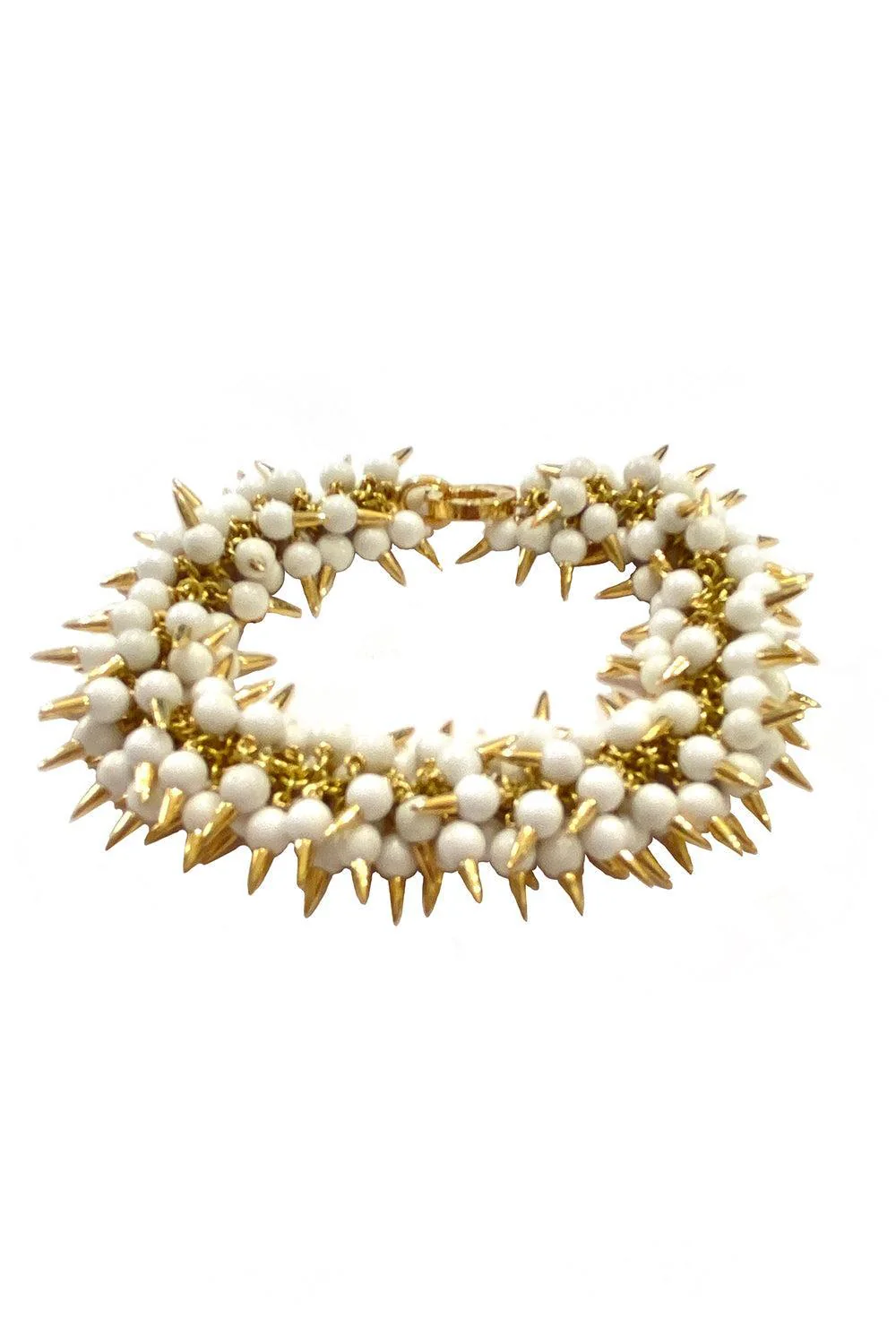 White Onyx Spiked Muse Bracelet
