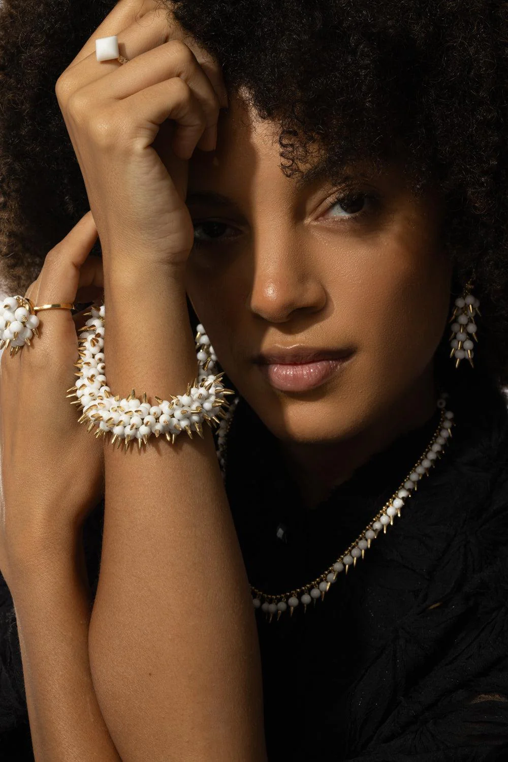 White Onyx Spiked Muse Bracelet - Image 4