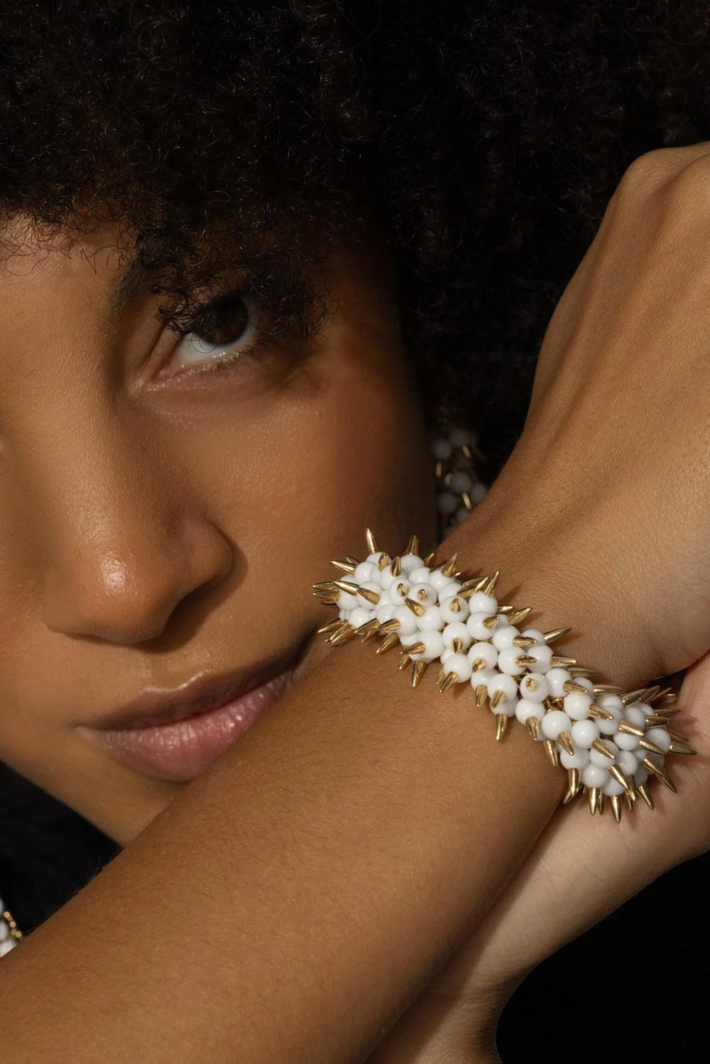 White Onyx Spiked Muse Bracelet - Image 5