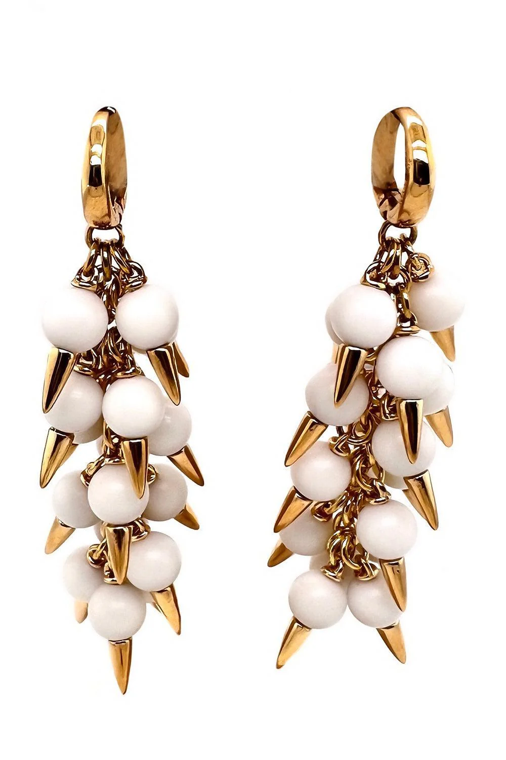 White Onyx Spiked Muse Earrings