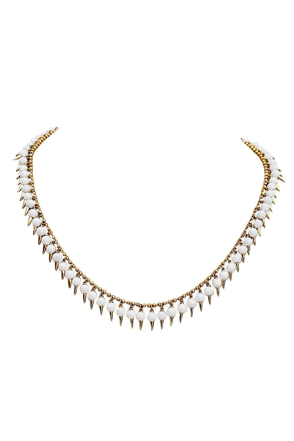 Whte Onyx Spiked Muse Necklace