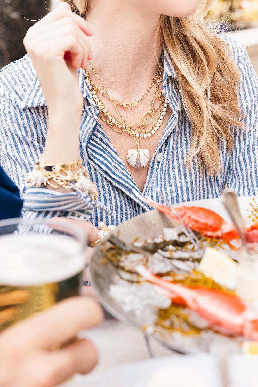 Whte Onyx Spiked Muse Necklace - Image 2