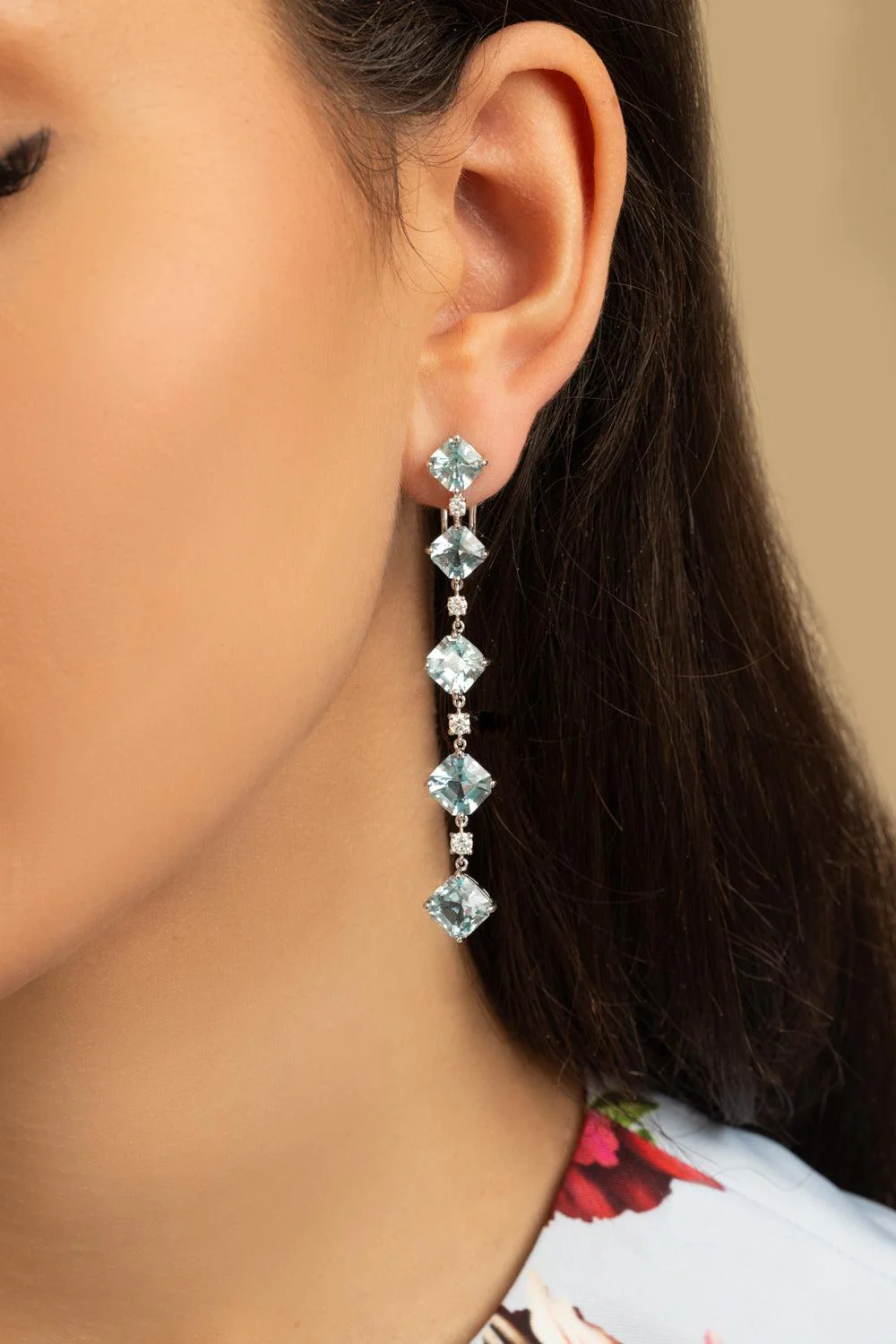 Aquamarine 5 Drop Earrings - Image 2
