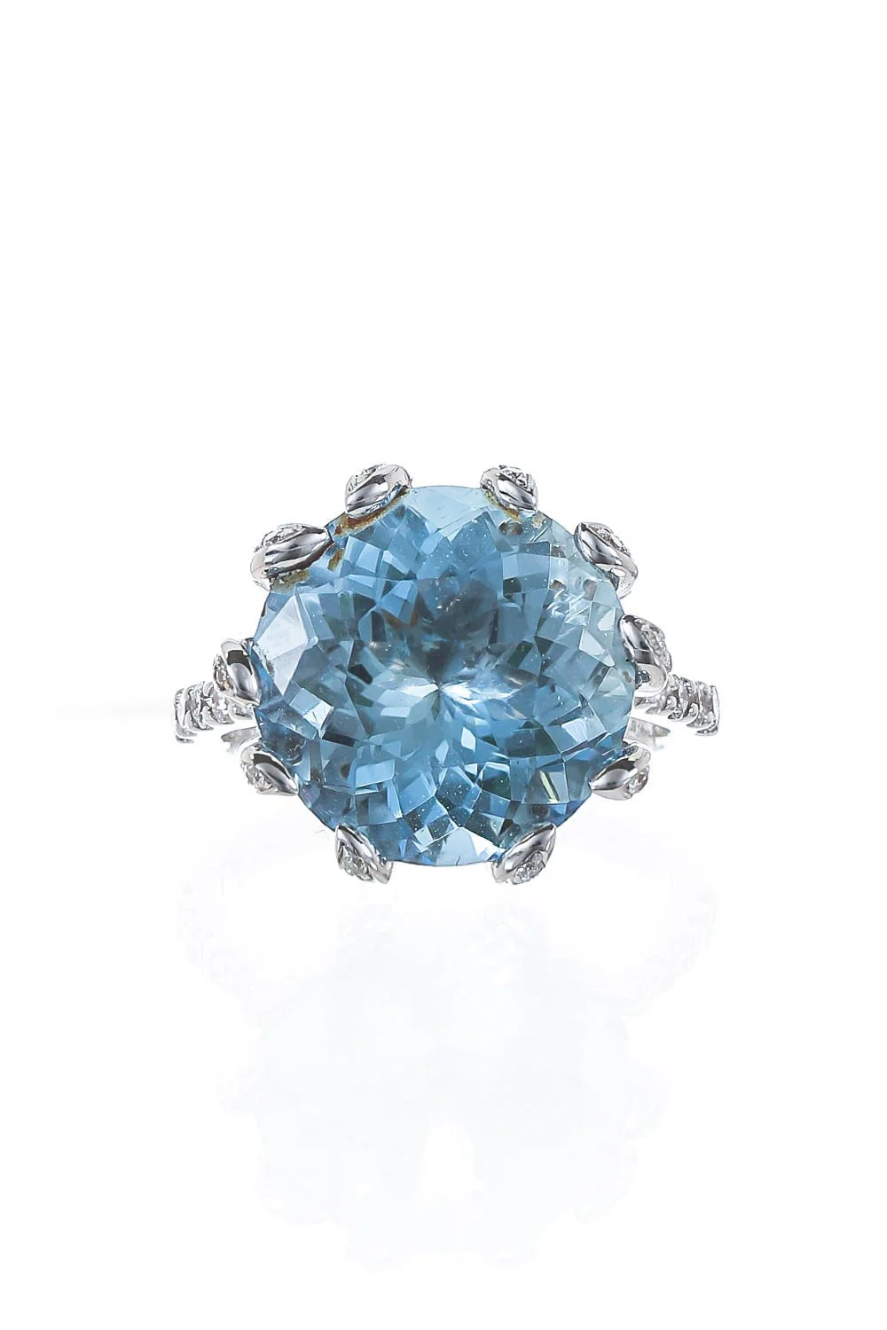 Aquamarine Diamond Ring