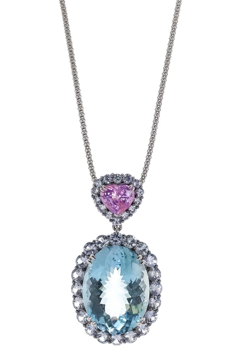 Aquamarine Sapphire Pendant Necklace